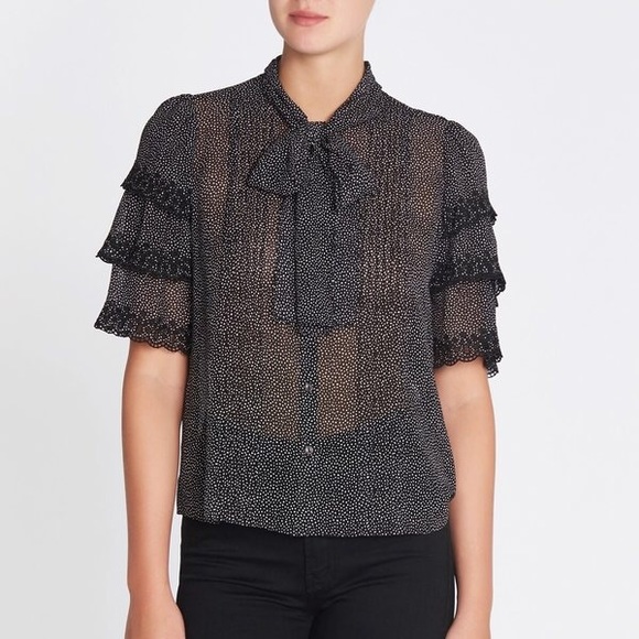 rebecca taylor silk ruffle top